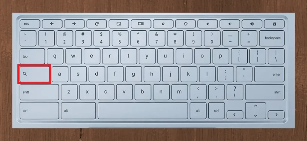First step to turn on touch screen on Chromebook - keyboard shortcut screenshot