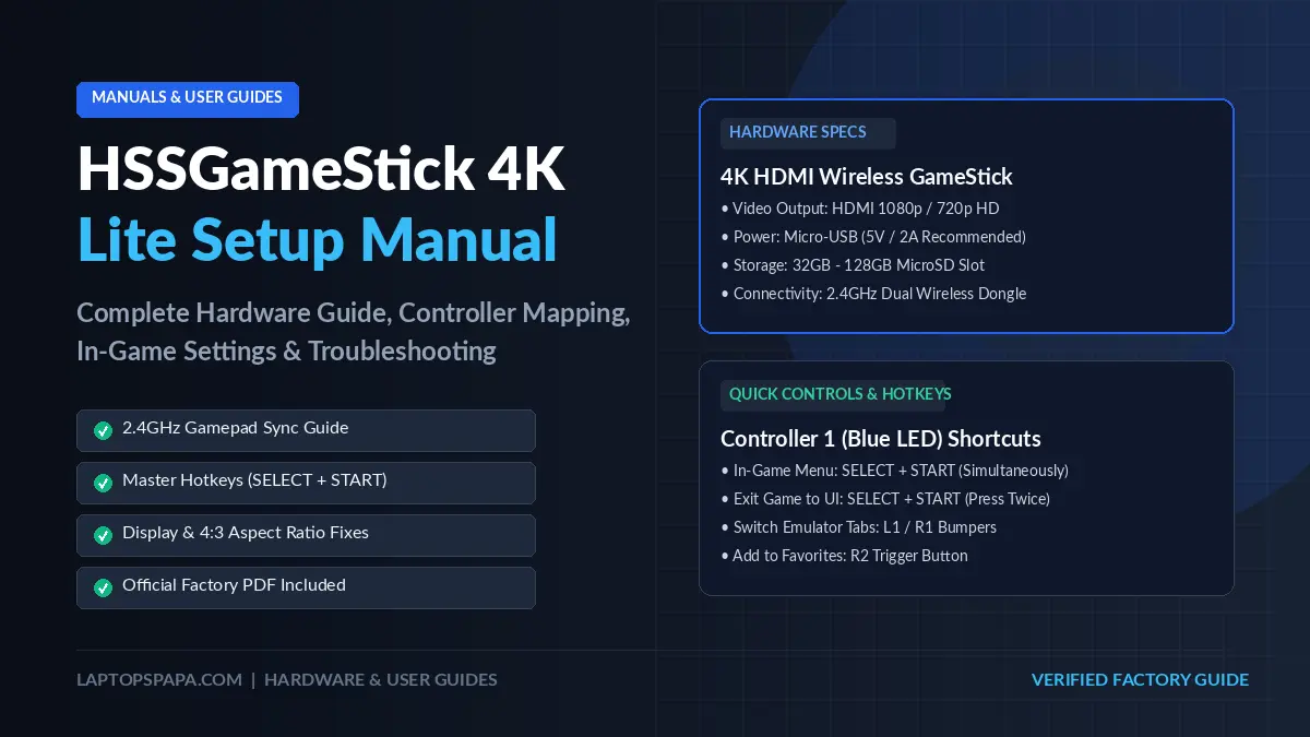 HSSGameStick Setup Guide - Manual Settings, Button Mapping & Troubleshooting